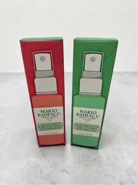 Mario Badescu Facial Spray Duo Mini Set Rosewater + Cucumber Green Tea NIB